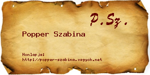 Popper Szabina névjegykártya